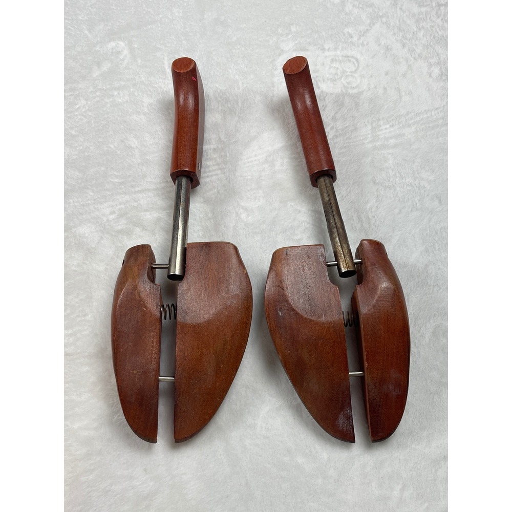 Rochester Shoe Tree Co Vintage Wood Shoe Stretchers Pair Split Toe Made in USA